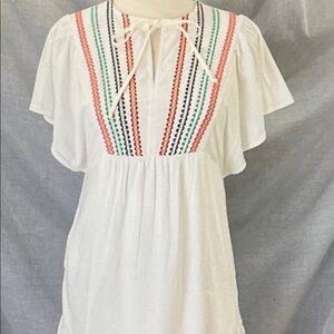 Knox Rose White Mini Dress with Multicolor Embroidery